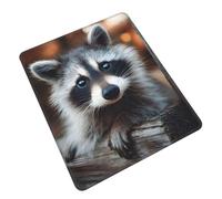 Cute Raccoon Cute Funny Gaming Mouse Pad, Desk Mouse Mat for Office, Gaming & Study