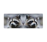 Cute Raccoon Desk Protector Mat, Extra Large and Durable Desk Pad with Non-Slip Backing for Home Office Use
