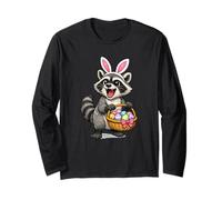 Cute Raccoon Dressed Like Easter Bunny Funny Rabbit Costume Long Sleeve T-Shirt