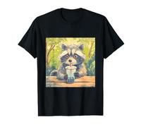 Cute Raccoon Drinking Boba Tea Bubble Tea Value Graphic T-Shirt