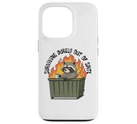 Cute Raccoon Dumpster Fire Surviving Purely Out Of Spite Case for iPhone 13 Pro