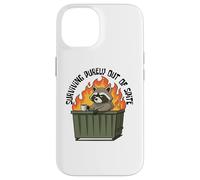 Cute Raccoon Dumpster Fire Surviving Purely Out Of Spite Case for iPhone 14