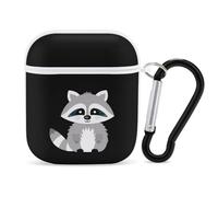 Cute Raccoon Earphone Case Cover Compatible with AirPods 1&2 Shockproof Bluetooth Headset Case White-style