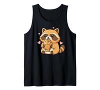 Cute Raccoon Eating Taiyaki Cartoon Kawaii Tank Top