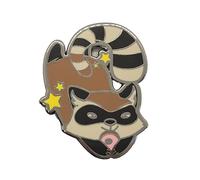 Cute Raccoon Enamel Lapel Pin | Chibi Trash Panda Hard Enamel Pin, Metal, no gemstone