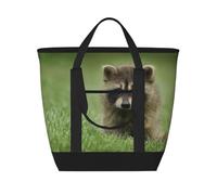 Cute Raccoon Fashion Printed,Lunch Bags Large Capacity Insulated Tote Bag For Women Men Work Picnic Travel