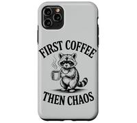 Cute Raccoon First Coffee Then Chaos Humor Case for iPhone 11 Pro Max