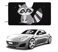 Cute Raccoon Funny Car Windshield Sun Shade Collapsible Vehicle Front Window Visor Heat Insulation Cover 51"×28" 55"×30"