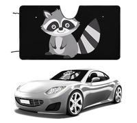 Cute Raccoon Funny Car Windshield Sun Shade Collapsible Vehicle Front Window Visor Heat Insulation Cover 51"×28" 55"×30"