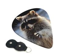 Cute Raccoon Guitar Picks 6-Pack - Pick Set (0.46mm / 0.71mm / 0.96mm) Suitable For Guitar And Ukulele Playing
