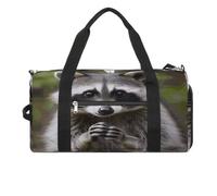 Cute Raccoon Gym Bag for Women Men Shoe Compartment Waterproof Travel Bags Sports Duffle Bag for Sports Gyms Yoga