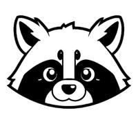 'Cute Raccoon Head' Rubber Stamp - Unmounted Design for Crafting & Scrapbooking, A8 (RS00053742)