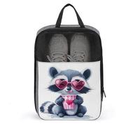 Cute Raccoon Heart-Shaped Sunglasses Shoe Bag for Travel Daily Use Anti-dust Storage Carrier Golf Shoe Pouch