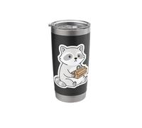 Cute Raccoon Holding Donut Box Text Donuts Stainless Steel Insulated Tumbler