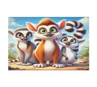 Cute Raccoon Jigsaw Puzzles for Kids 1000 Pieces 3d Wooden Puzzle Decompression Game for Adults Women Girl Educational Game Toys (75×50cm)