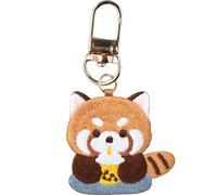 Cute Raccoon Keychain Embroidery Red Panda Keychain Kawaii Animal Backpack Pendant Red Panda Bag Charm Car Keyring Key Pendant