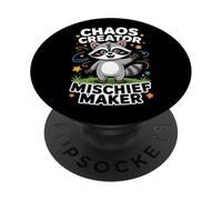 Cute Raccoon Kids Chaos Creator Mischief Children Boys Girl PopSockets Adhesive PopGrip