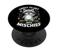 Cute Raccoon Kids Chaos Creator Mischief Children Boys Girl PopSockets Adhesive PopGrip
