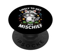 Cute Raccoon Kids Chaos Creator Mischief Children Boys Girl PopSockets Adhesive PopGrip