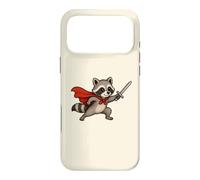 Cute Raccoon Knight with Sword and Cape Fantasy Adventure Case for iPhone 17 Pro Max