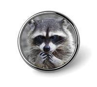 Cute Raccoon Lapel Pins Metal Pin Badge Personalized Pinback Button Badges Classic Round Badge Recognition Enamel Lapel Pin for Jackets, Backpacks, Bags