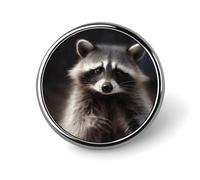 Cute Raccoon Lapel Pins Metal Pin Badge Personalized Pinback Button Badges Classic Round Badge Recognition Enamel Lapel Pin for Jackets, Backpacks, Bags
