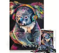 Cute Raccoon Listening M 1000 Pieces Jigsaws Adults Puzzles Gifts Creative Play Nice Thick Real Challenge Great Gift (38x26cm)