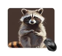 Cute Raccoon Mouse Pad Square Laptop Mouse Mat Cute Computer Mousepad Keyboard Pad Non-Slip Desk Pads for Gaming Office Work Home 25 * 30cm