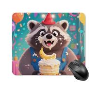 Cute Raccoon Mouse Pad Square Mice Mat Waterproof Computer Mousepad with Non-Slip Rubber Base Wireless Mice Pad for Laptop Office Home Personalized Gaming Mousepad 25 * 30cm
