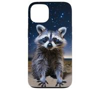 Cute Raccoon Night On The Beach Under Starry Sky Case for iPhone 13