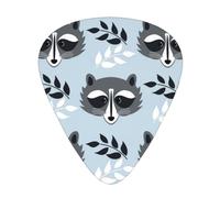 Cute Raccoon Pattern,12 Pcs Guitar Pick,3 Different Thickness Plectrums for Acoustic Guitar Bass Ukulele (0.46mm 0.96mm 0.71mm)