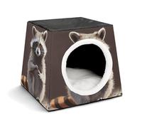 Cute Raccoon Pet Hut Comfortable Nest for Pets Space Capsule Warm Soft Indoor Pet Shelter Space Pet House for Indoor Cats Small Dogs and Medium Animal