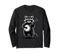 Cute Raccoon Playing Banjo Bluegrass Country Music Long Sleeve T-Shirt