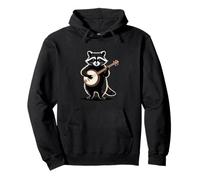 Cute Raccoon Playing Banjo Bluegrass Country Music Pullover Hoodie