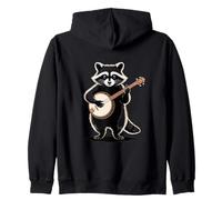 Cute Raccoon Playing Banjo Bluegrass Country Music Zip Hoodie