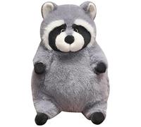 Cute Raccoon Plush, Chubby Grey Raccoon Stuffed Animals Soft Plushie Toy Huggable Pillow Gifts for Kids Boys Girls(35CM/13IN)