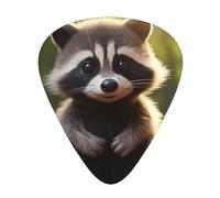 Cute Raccoon print Celluloid Guitar Plectrums for Acoustic Guitar Bass,Guitar Picks with Organizer Box