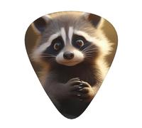 Cute Raccoon print Celluloid Guitar Plectrums for Acoustic Guitar Bass,Guitar Picks with Organizer Box