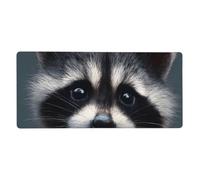 Cute Raccoon Print Gaming Mouse Pad XXL Mousepad Keyboard and Mouse-Pads Desk Mat Office,35.5in X 16 in