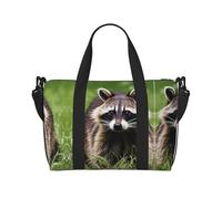 Cute Raccoon Print Gym Bag for Women, Weekender Overnight Bag,Personal Item Bag, Shoulder Bag for Women Men,One Size