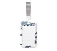 Cute Raccoon Print Id Card Holder,Badge Holder with Lanyard,Work Pass Protector for Office Staff School Nurse