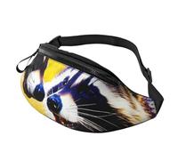 Cute Raccoon Print Man and Women Waist Bag Lightweight Travel Accessory for Hiking Cycling Running