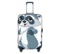 Cute Raccoon Print Travel Elastic Suitcase Luggage Baggage Cover Protector, Washable And Anti-Scratch, White, XL