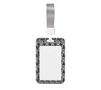 Cute Raccoon Printed Id Card Badge Holder with Neck Strap Waterproof Name Card Holder Plastic Vertical Sleeve Pocket