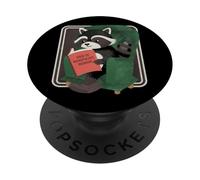 Cute Raccoon Reading How To Manipulate Humans Book Art PopSockets Adhesive PopGrip