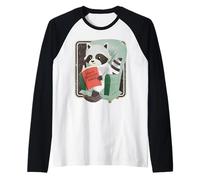 Cute Raccoon Reading How to Manipulate Humans Book Art Raglan Baseball Tee