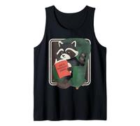 Cute Raccoon Reading How to Manipulate Humans Book Art Tank Top