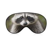 Cute Raccoon Sleep Mask for Women Men Side Sleeper Eye Cover with Adjustable Strap Soft Breathable Blackout Mask Slip-Free Deep Sleeping Travel Essentials