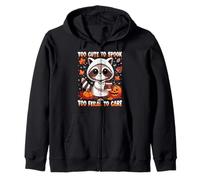 Cute Raccoon Stuffed Animal Feral Halloween Decor Spooky Zip Hoodie