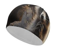 Cute Raccoon Swim Cap Comfortable Shower Caps for Drag Reduction and Hair Protection Durable Soft Elastic Bathing Cap Keep Hairstyle Unchanged for Women and Men